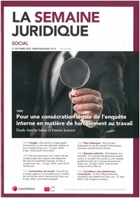 Magazine La Semaine Juridique - Social