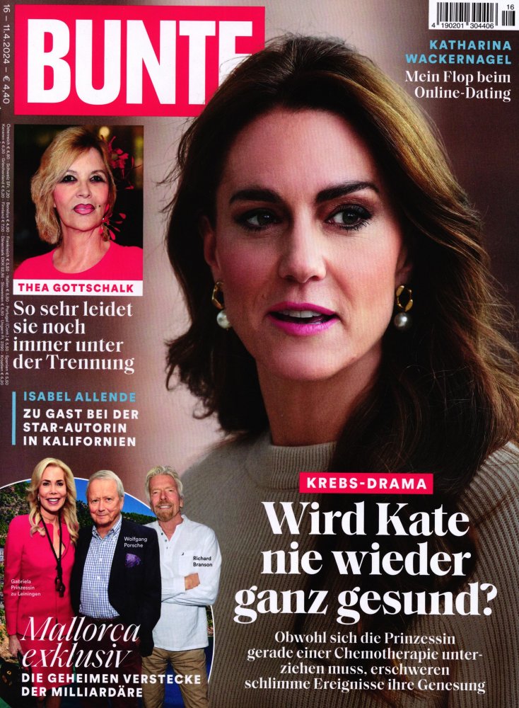 Numéro 2416 magazine Bunte (Allemagne)