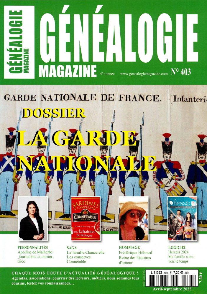 Numéro 403 magazine Généalogie Magazine