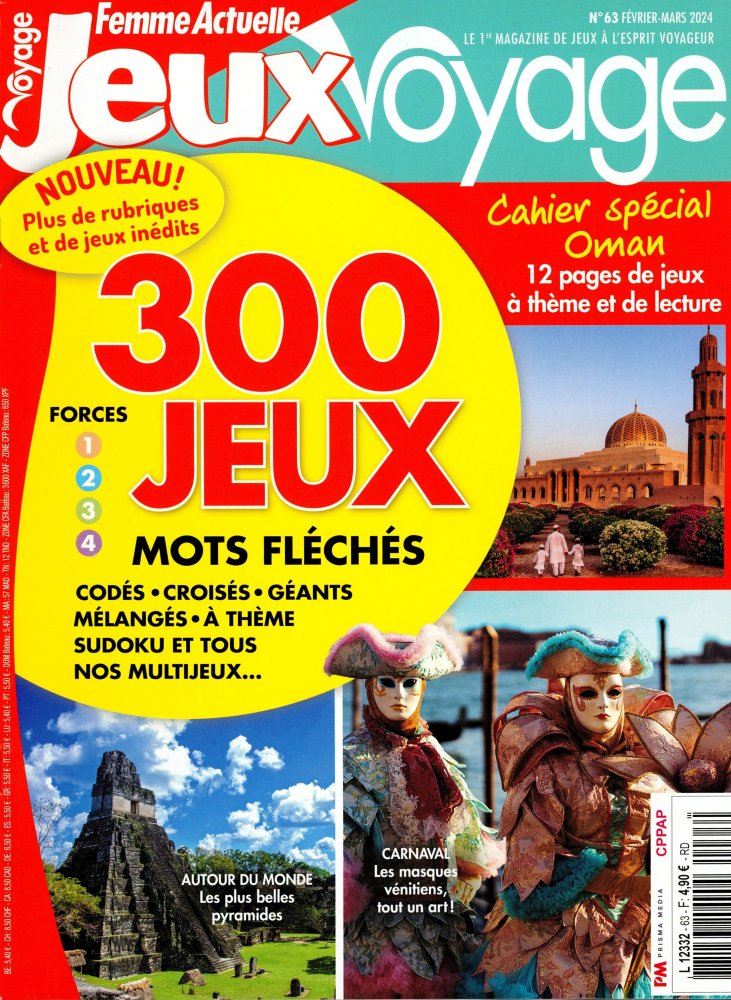 Numéro 63 magazine Femme Actuelle Jeux Voyage