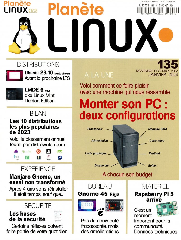 Numéro 135 magazine Planète Linux