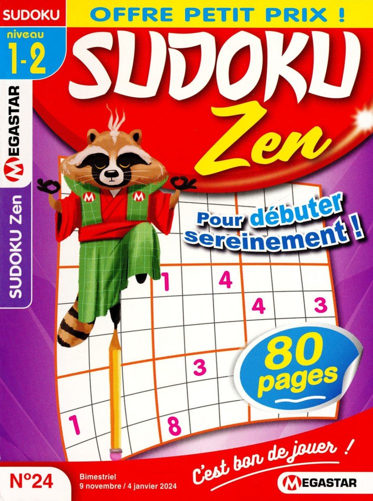 Numéro 24 magazine MG Sudoku Zen Niv 1/2