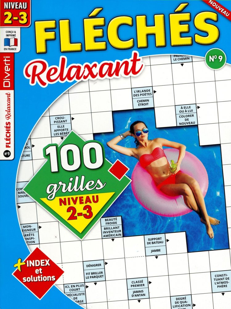 Numéro 9 magazine Diverti Fléchés Relaxant Niveau 2-3