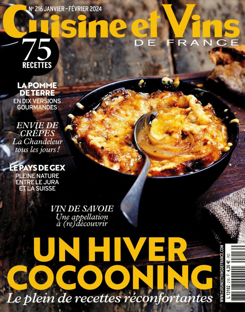 Numéro 216 magazine Cuisine et Vins de France