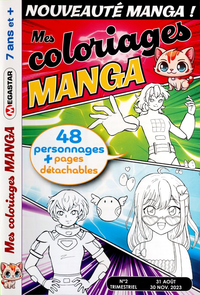 Numéro 2 magazine MG Mes Coloriages MANGA - 7 ans et +