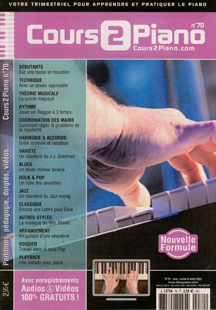 Numéro 70 magazine Cours 2 Piano