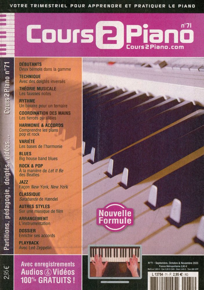 Numéro 71 magazine Cours 2 Piano