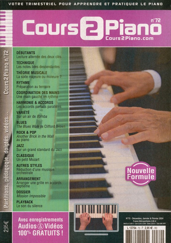 Numéro 72 magazine Cours 2 Piano