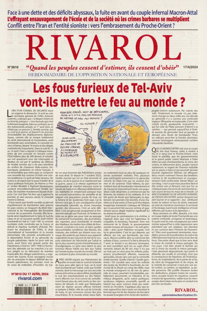 Numéro 3610 magazine Rivarol