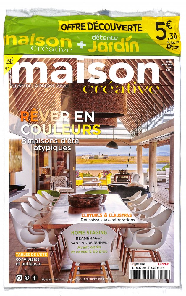 Numéro 136 magazine Maison Créative + Détente Jardin