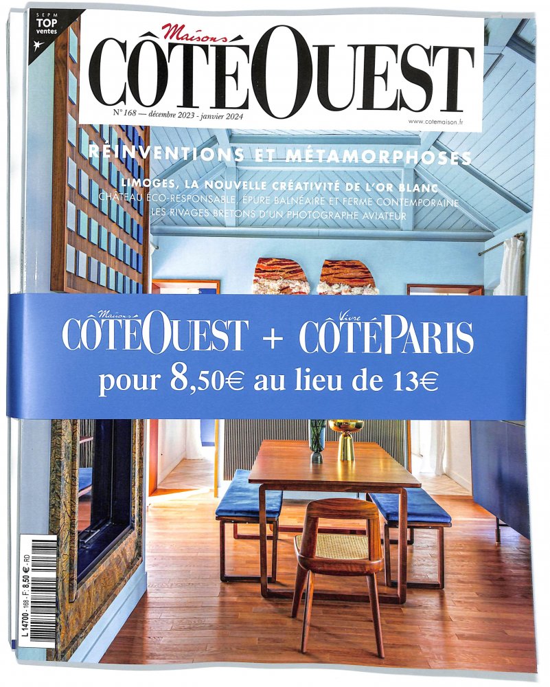 Numéro 168 magazine Maisons Côté Ouest + Vivre Côté Paris