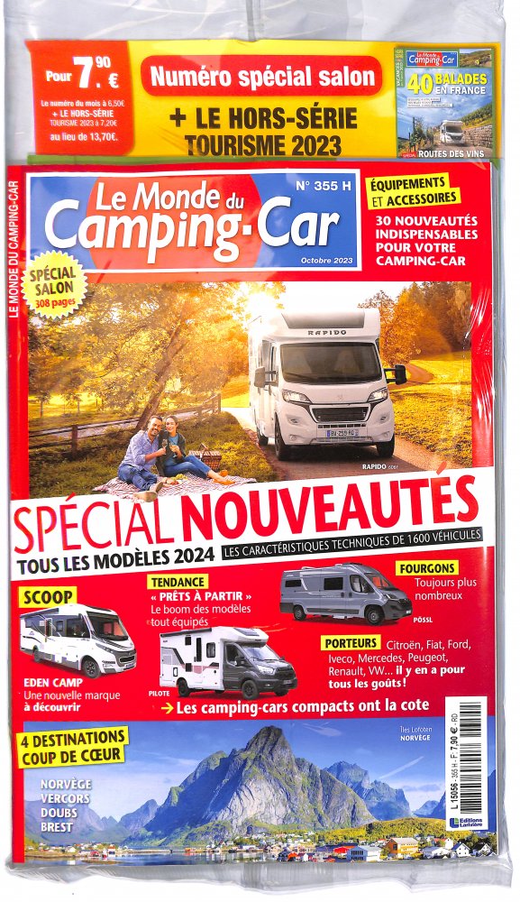Numéro 355 magazine Le Monde Du Camping-Car + Hors-Série Accessoires
