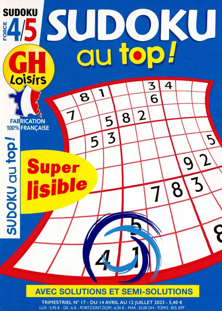 Numéro 17 magazine GH niveau 4/5 Sudoku Au Top!