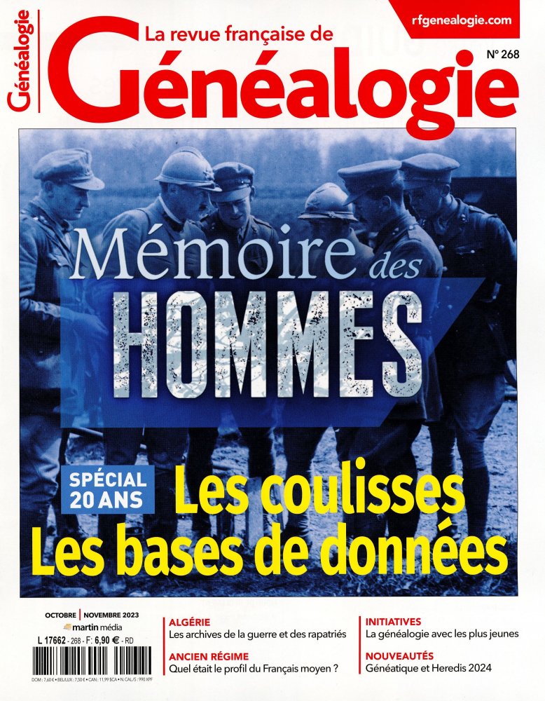 Numéro 268 magazine La Revue Française de Généalogie
