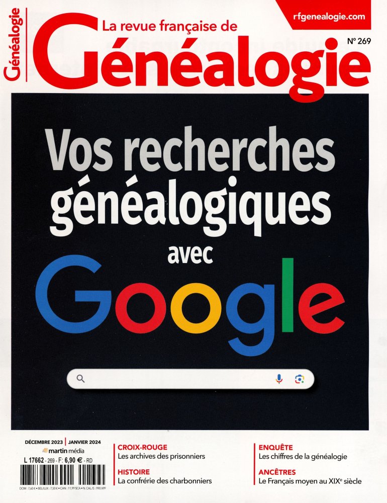 Numéro 269 magazine La Revue Française de Généalogie
