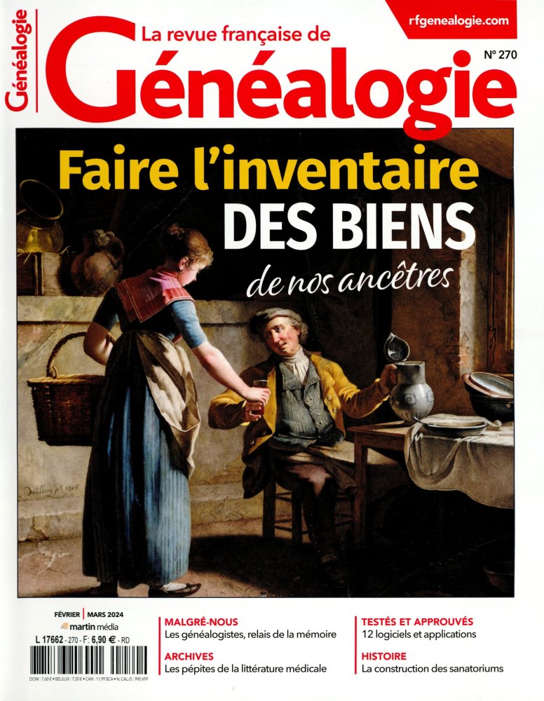 Numéro 270 magazine La Revue Française de Généalogie