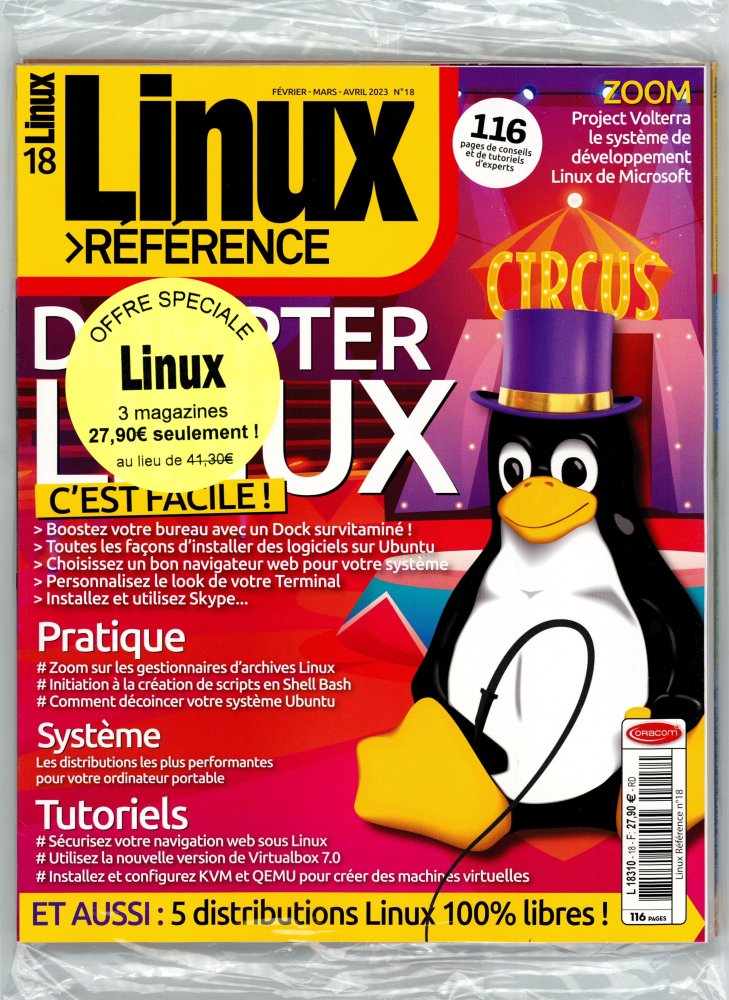 Numéro 18 magazine Offre Linux Référence + 2 Numéros