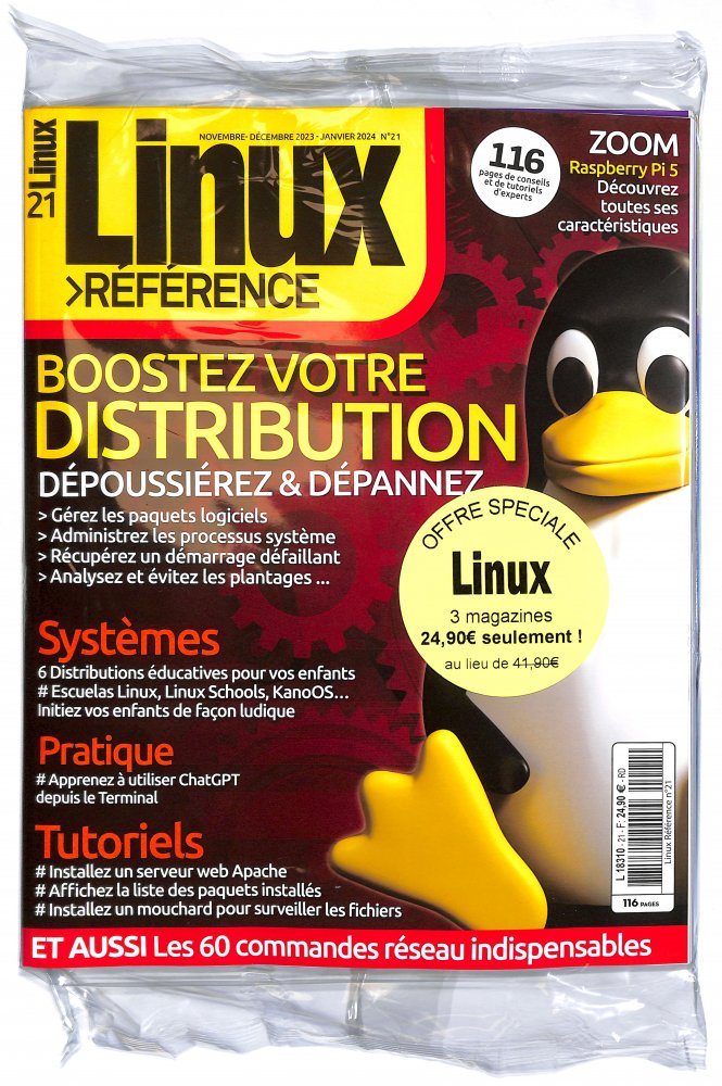 Numéro 21 magazine Offre Linux Référence + 2 Numéros