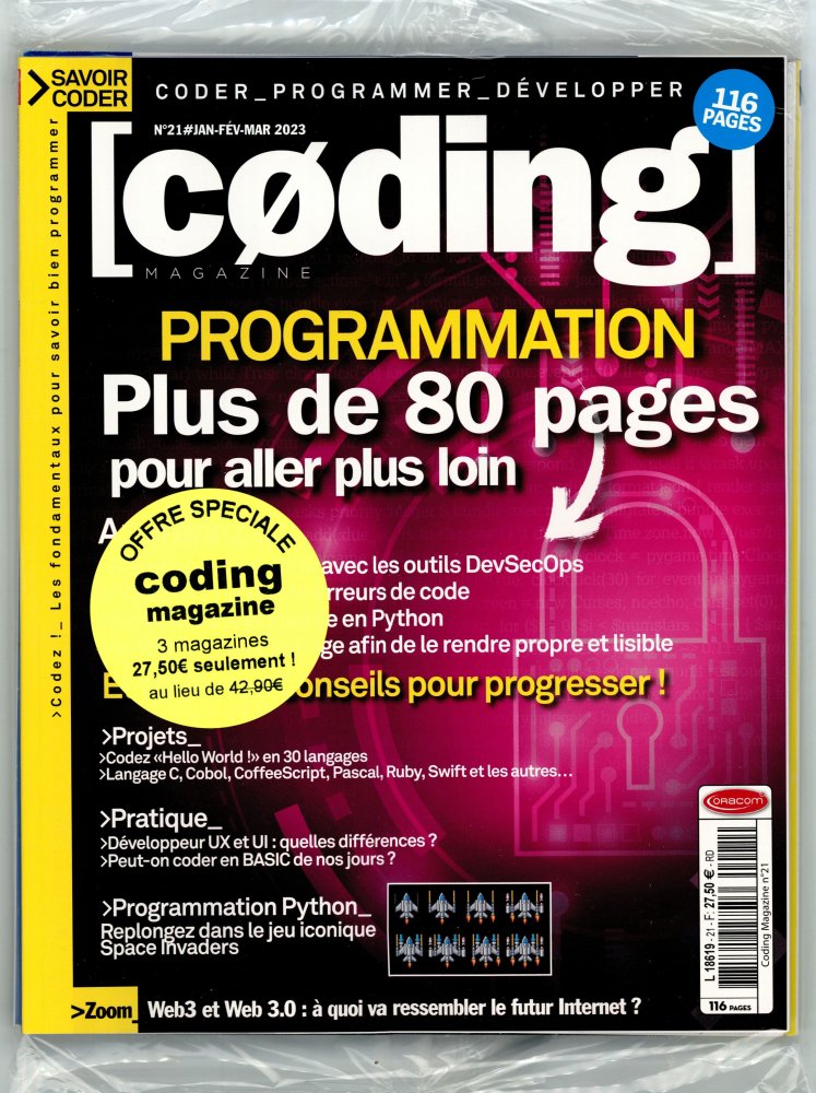 Numéro 21 magazine Offre Coding Magazine - 3 magazines