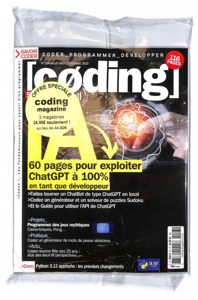 Numéro 23 magazine Offre Coding Magazine - 3 magazines
