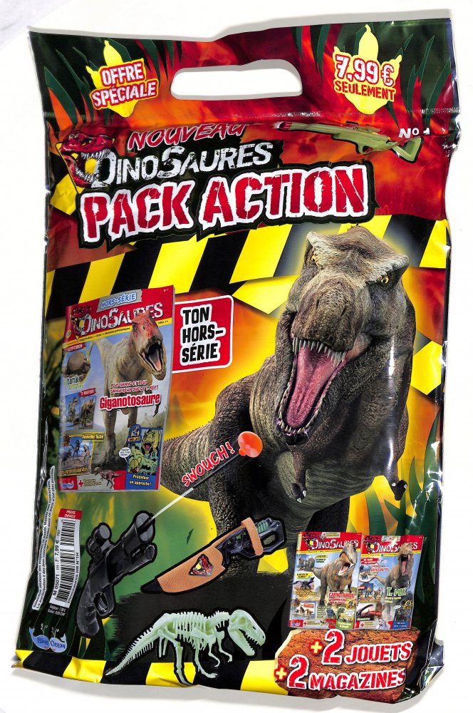 Numéro 1 magazine Dinosaures Pack Action