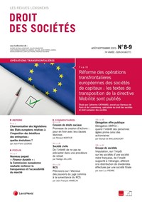 Magazine Droit des Sociétés