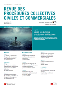 Revue des Procédures collectives civiles et commerciales