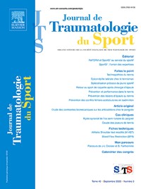 Magazine Journal de Traumatologie du Sport
