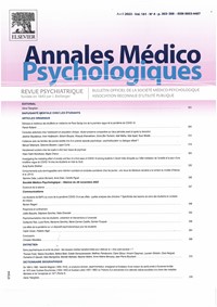 Magazine Annales Medico Psychologiques