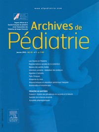 Magazine Archives de Pédiatrie