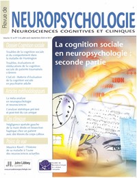 Magazine Revue de Neuropsychologie
