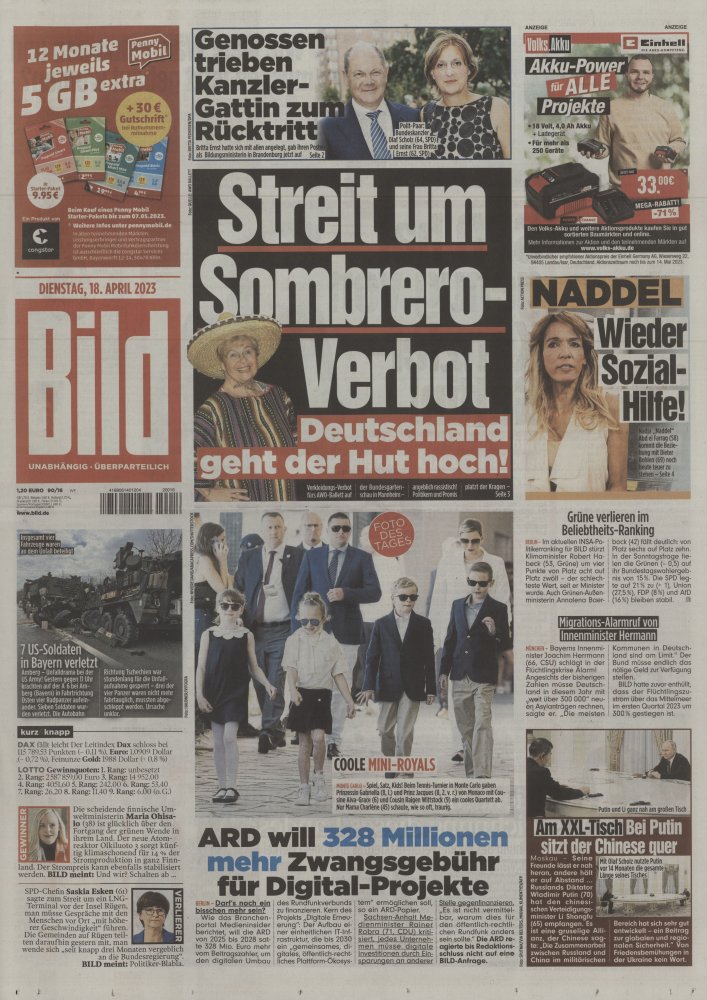 Numéro 418 magazine Bild Zeitung - 18 Avril 2024