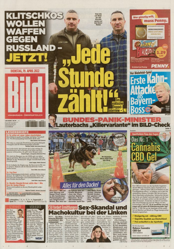 Numéro 419 magazine Bild Zeitung - 19 Avril 2024