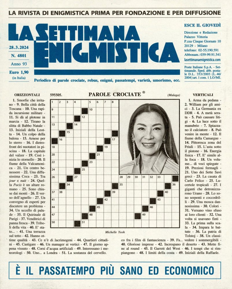 Numéro 4801 magazine La Settimana Enigmistica