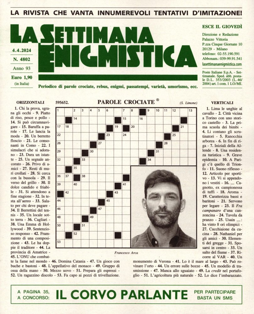 Numéro 4802 magazine La Settimana Enigmistica