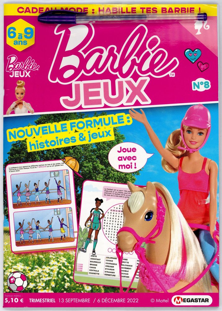 Numéro 8 magazine MG Barbie Jeux 6/9ans