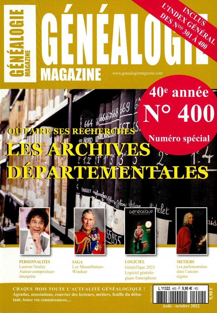 Numéro 400 magazine Généalogie Magazine