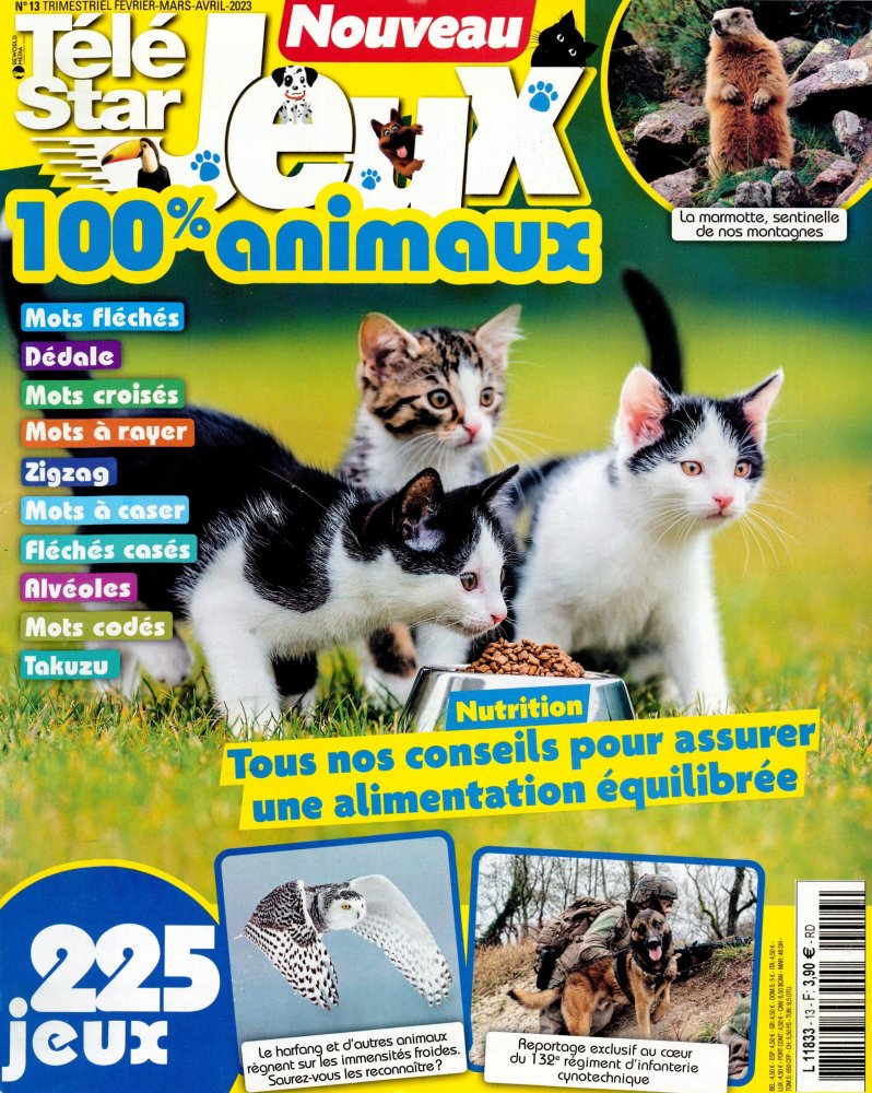 Numéro 13 magazine Télé Star Jeux 100% Animaux