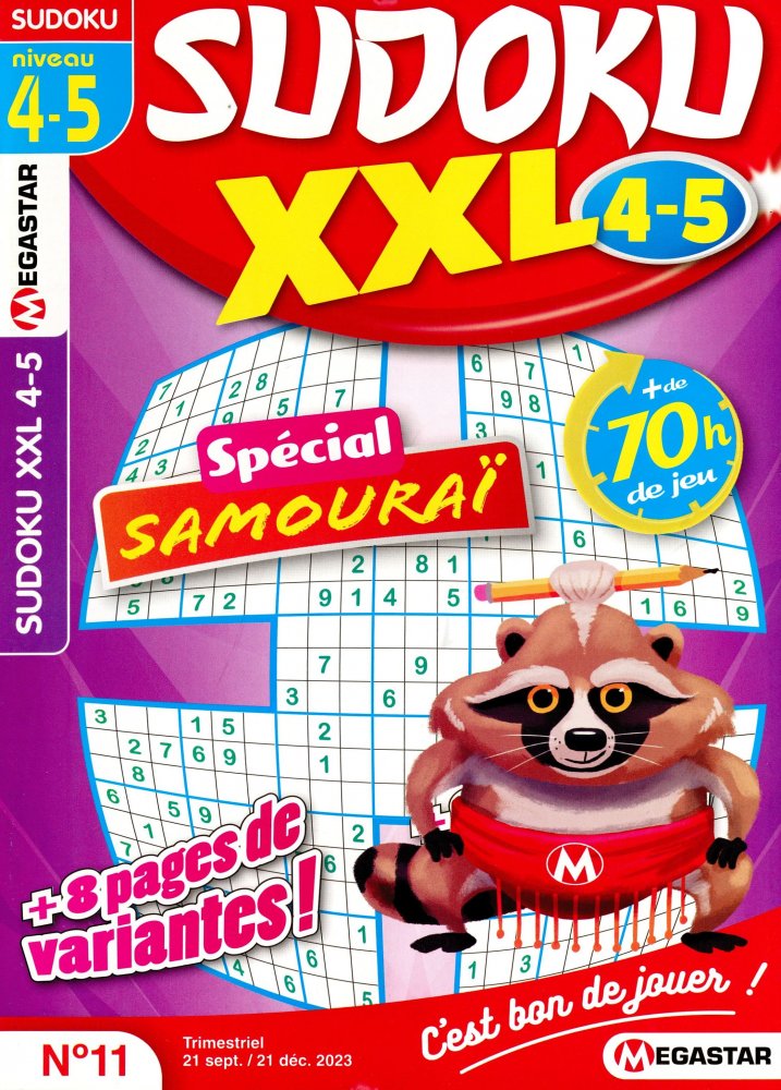Numéro 11 magazine MG Sudoku XXL Niveau 4-5