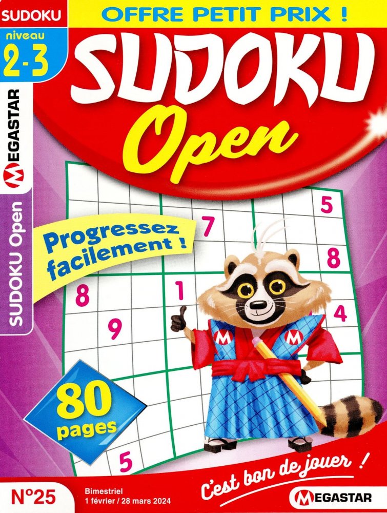 Numéro 25 magazine MG Sudoku Open Niv. 2-3