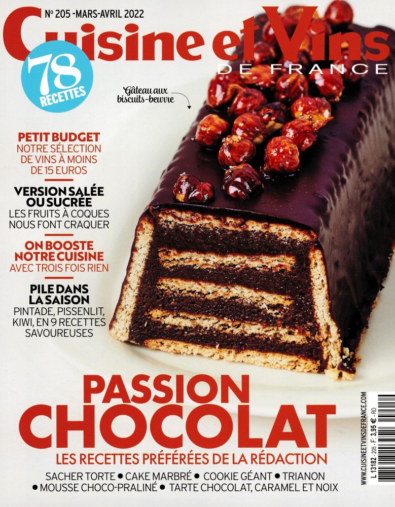 Numéro 205 magazine Cuisine et Vins de France