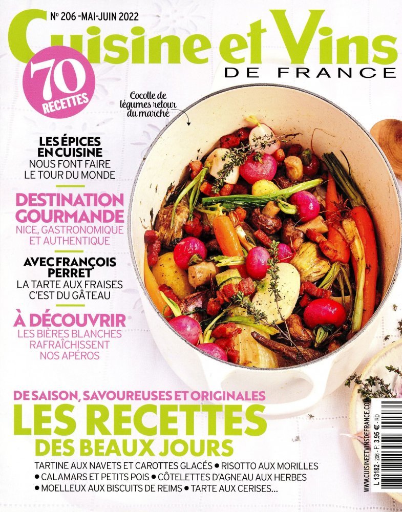 Numéro 206 magazine Cuisine et Vins de France
