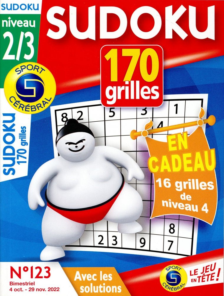 Numéro 123 magazine SC Sudoku 170 Grilles niv 2/3