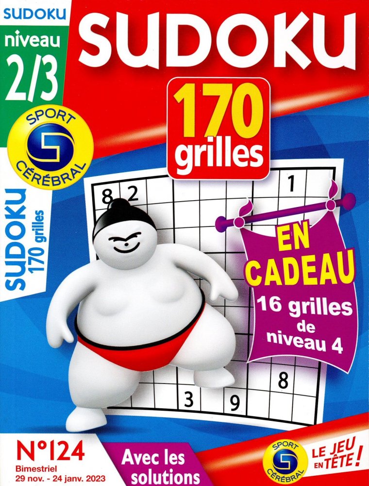 Numéro 124 magazine SC Sudoku 170 Grilles niv 2/3