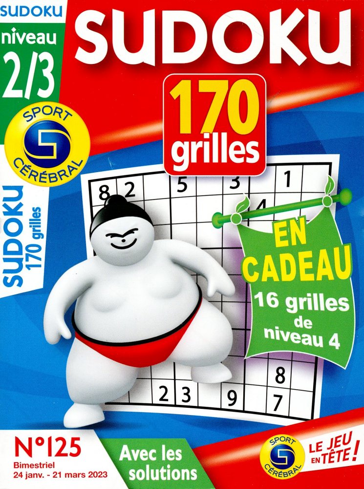 Numéro 125 magazine SC Sudoku 170 Grilles niv 2/3