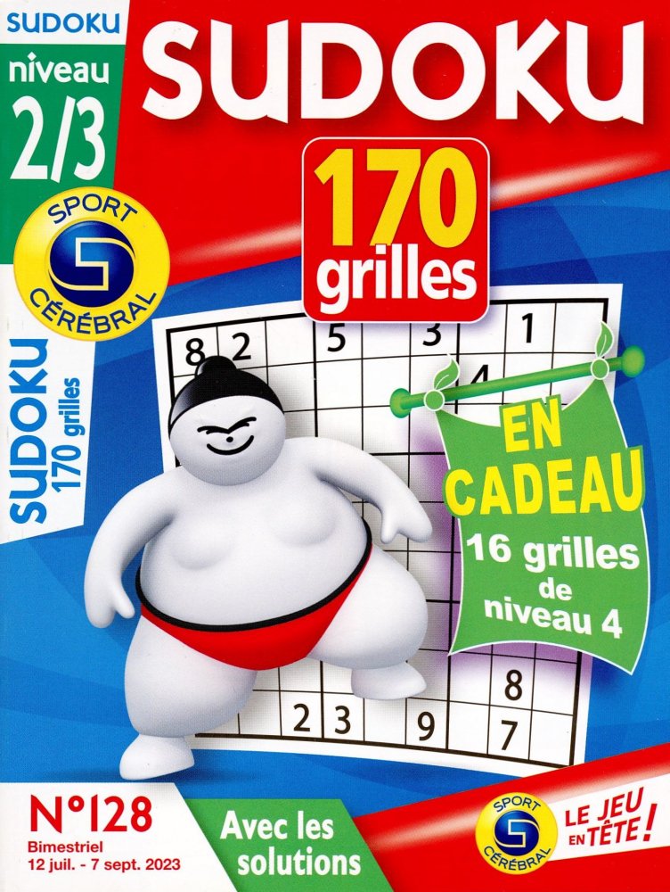 Numéro 128 magazine SC Sudoku 170 Grilles niv 2/3