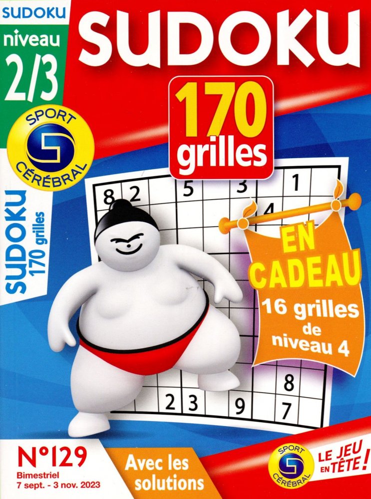 Numéro 129 magazine SC Sudoku 170 Grilles niv 2/3