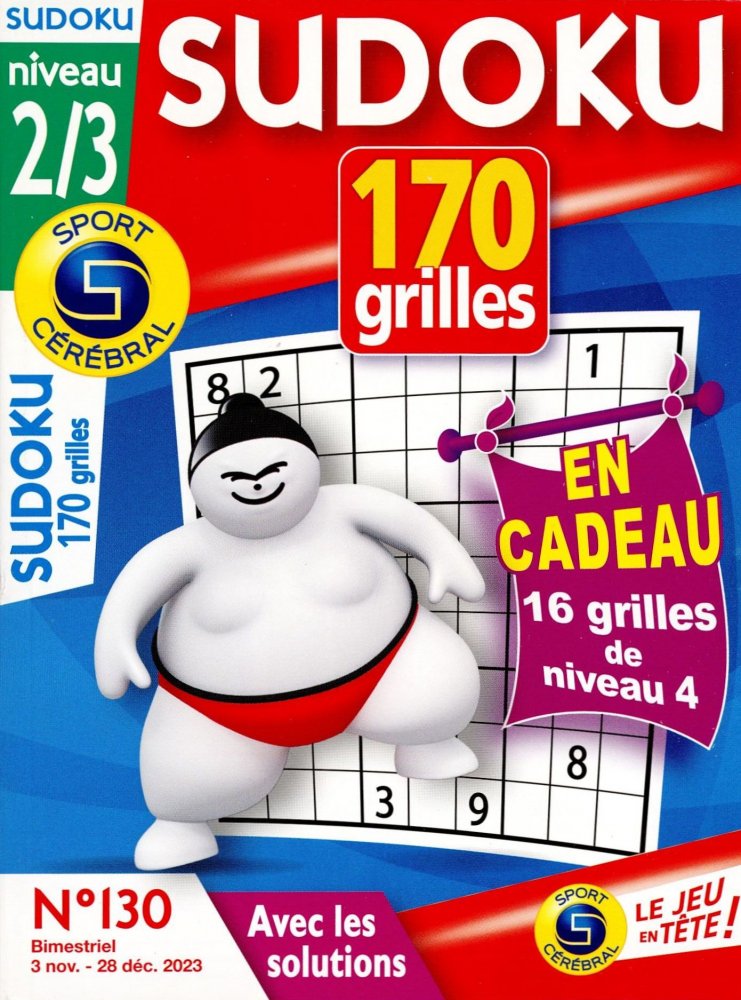 Numéro 130 magazine SC Sudoku 170 Grilles niv 2/3