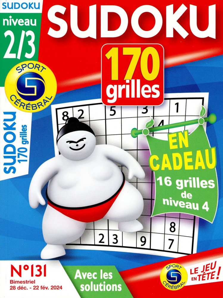 Numéro 131 magazine SC Sudoku 170 Grilles niv 2/3