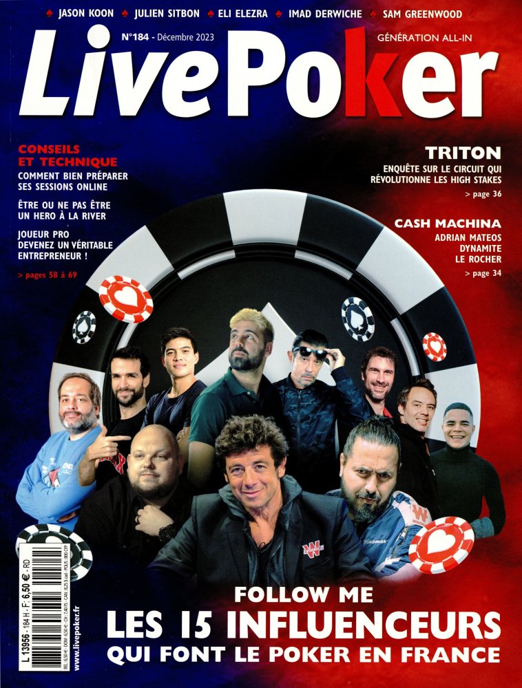Numéro 184 magazine Live Poker